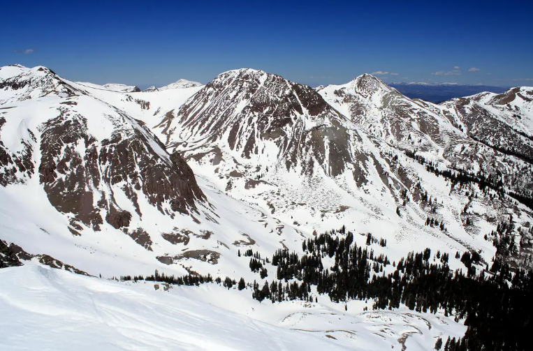 Snow-covered mountains in the Eagle Point area